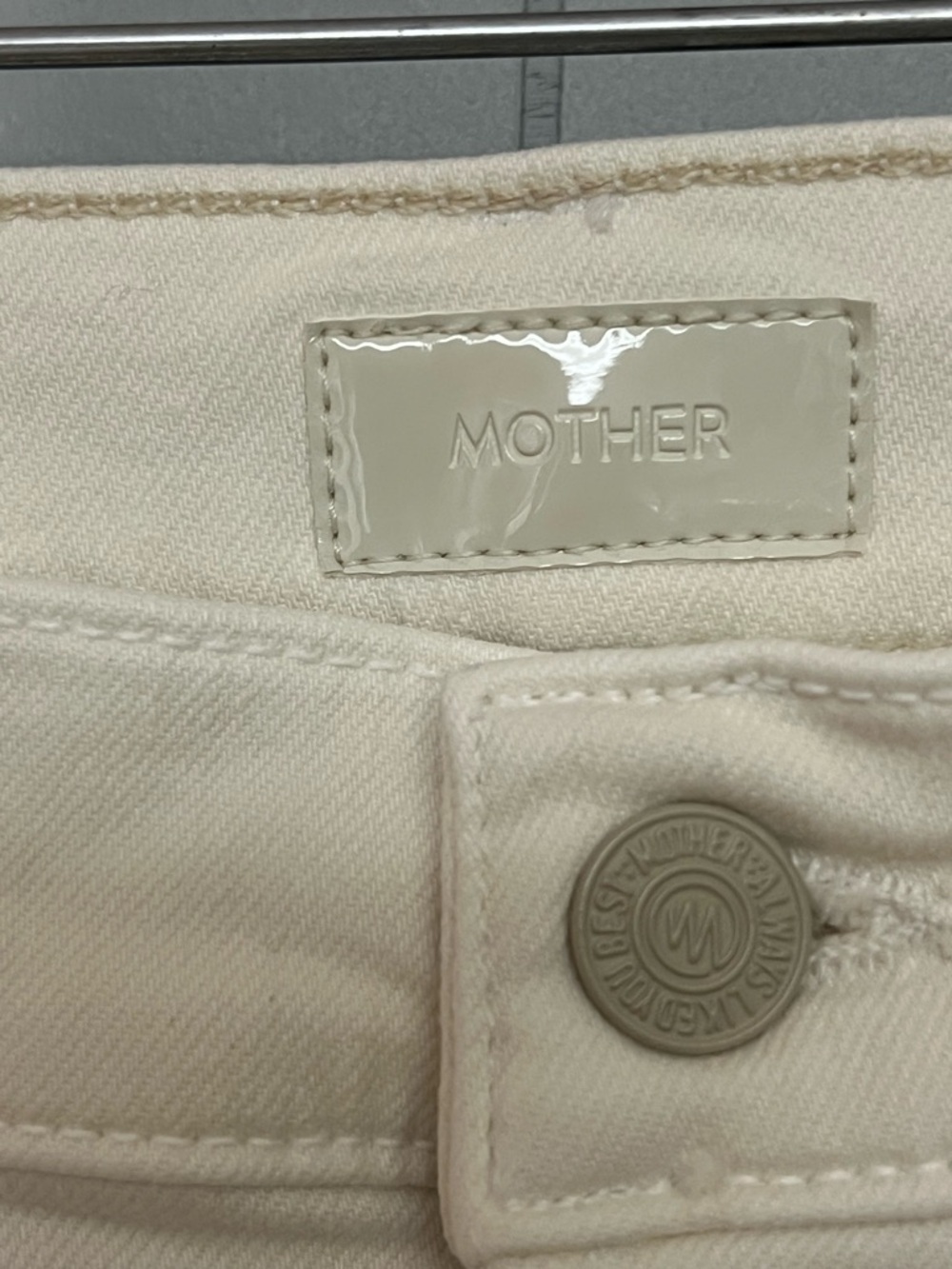 Mother The Twister Skimp Wide Leg Jeans Cream Puffs Size 25 - Picture 7 of 16